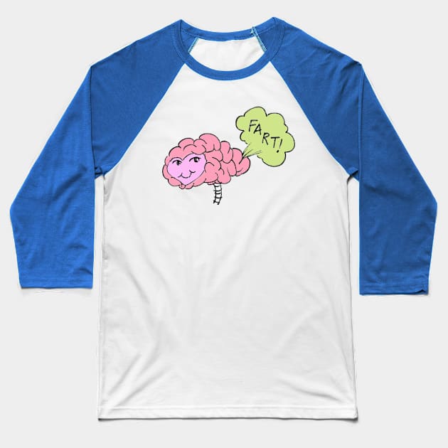 Kam Komics Brain Fart! Baseball T-Shirt by Kam Komics 